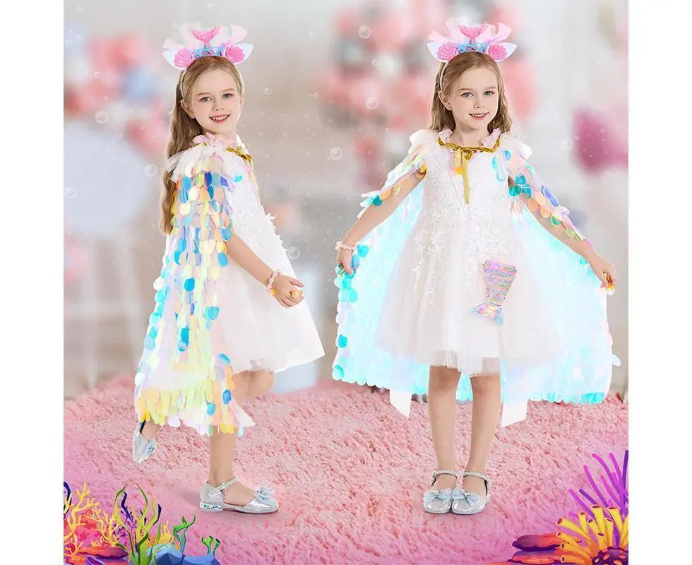 9Pcs Princess Dress-Up Clothes Mermaid Dress-Up Cape Kit Wholesale Hub