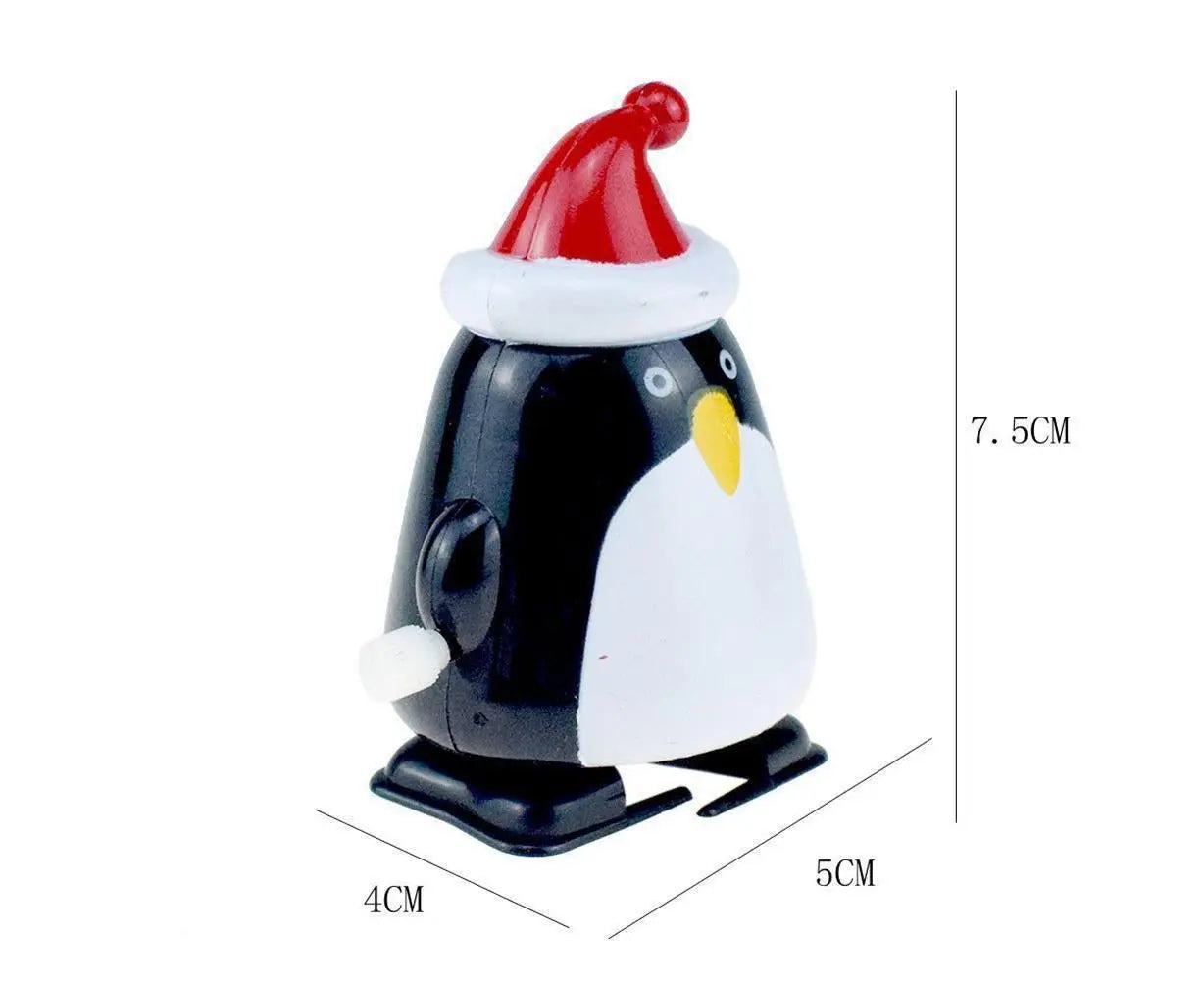 8pcs Christmas Wind Up Toys Penguin Christmas Tree Santa Claus Snowman Elk Clockwork Toys Figure Ornaments Party Supplies Favors Wholesale Hub
