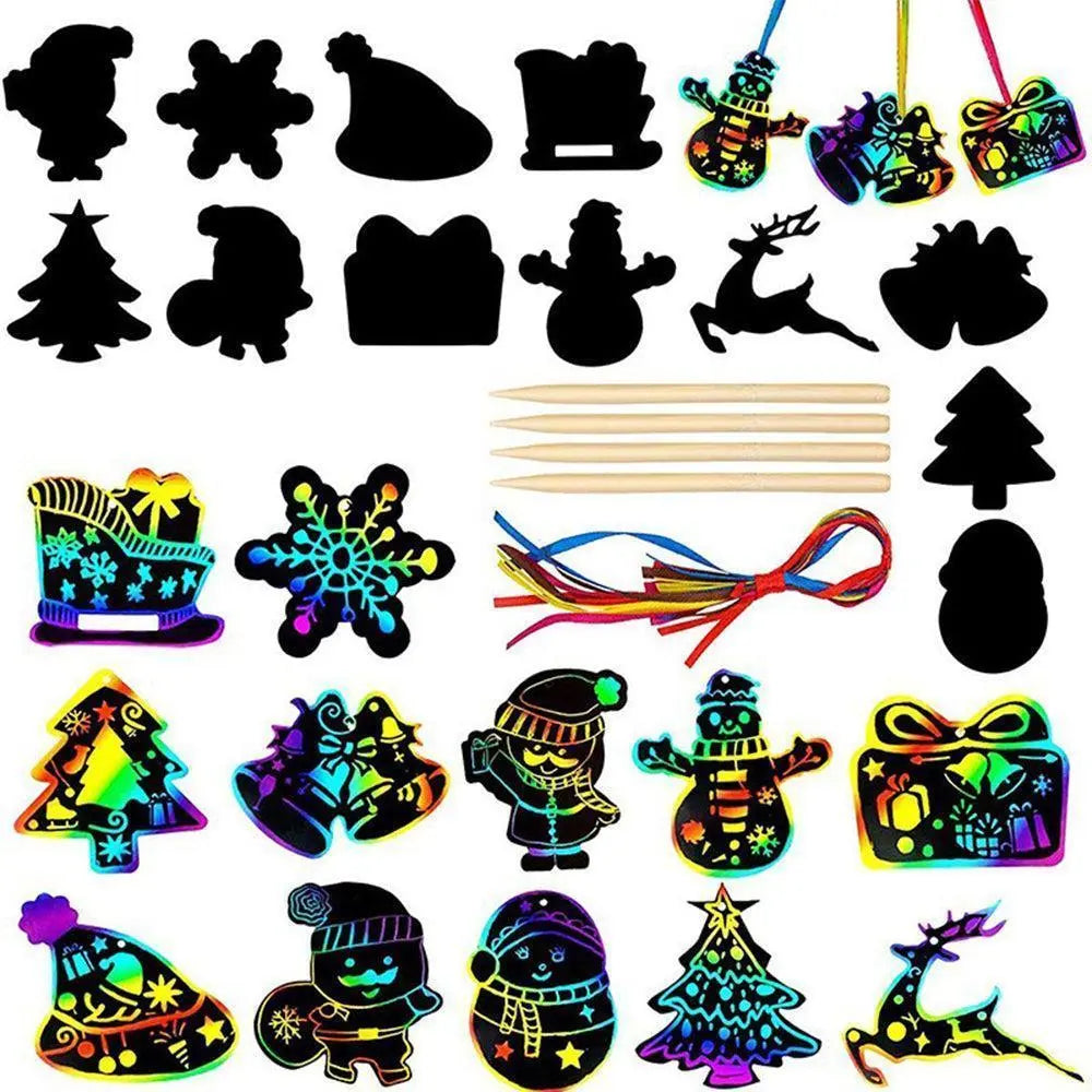 Rainbow Scratch Art Kit Christmas Scratch Off Cards Paper Set Wholesale Hub