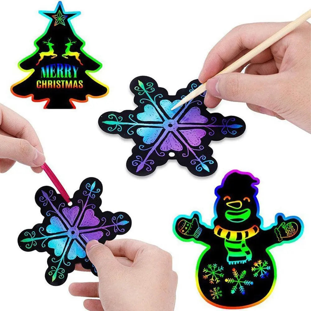 Rainbow Scratch Art Kit Christmas Scratch Off Cards Paper Set Wholesale Hub