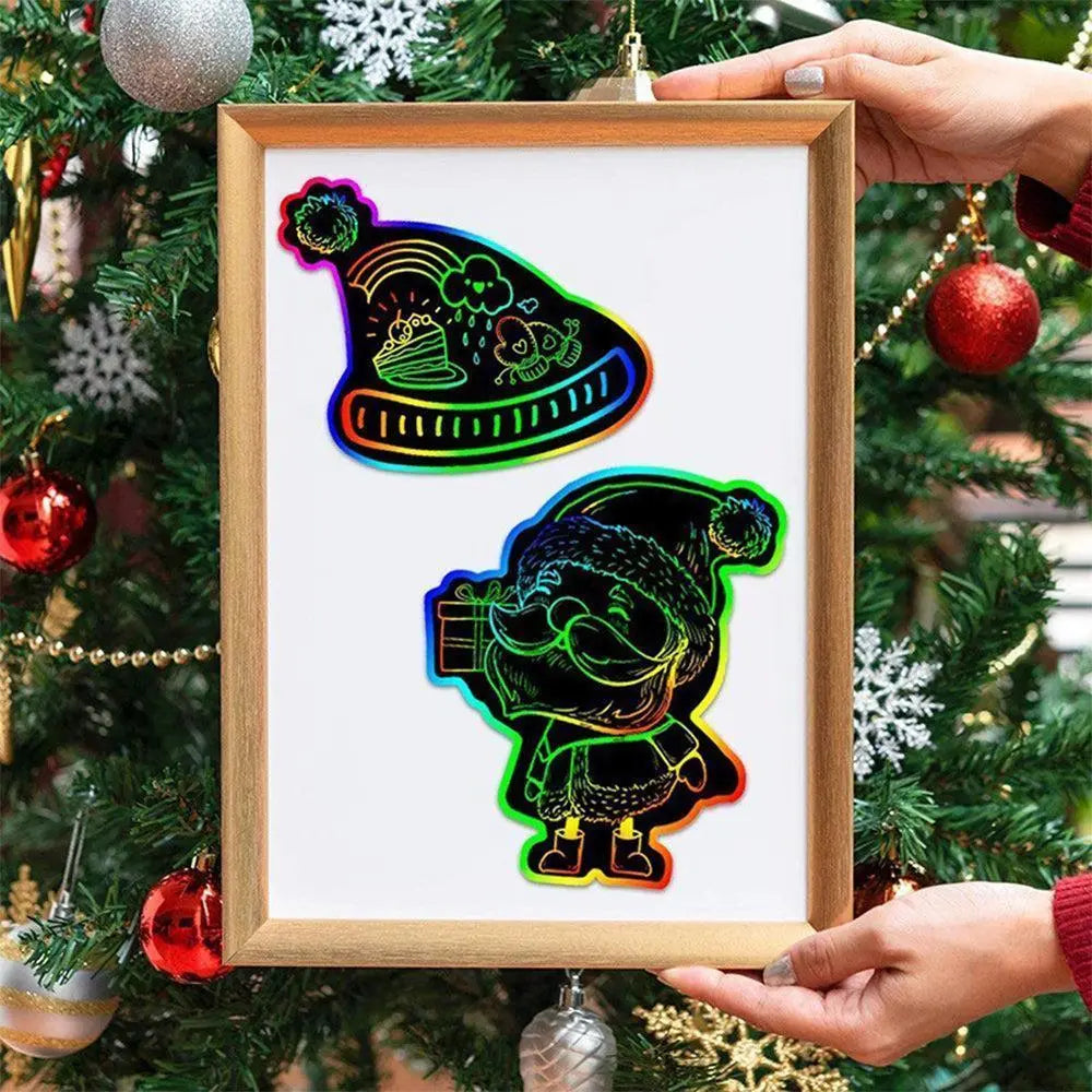 Rainbow Scratch Art Kit Christmas Scratch Off Cards Paper Set Wholesale Hub