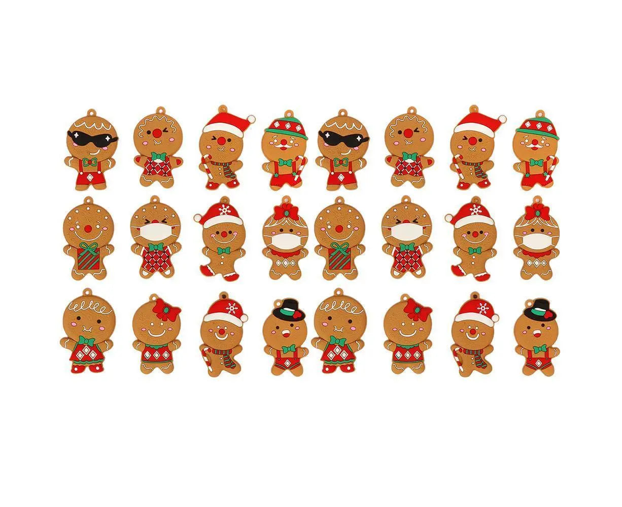 12Pcs Gingerbread Man Christmas Tree Hanging Pendants Cute Christmas Party Ornaments Wholesale Hub