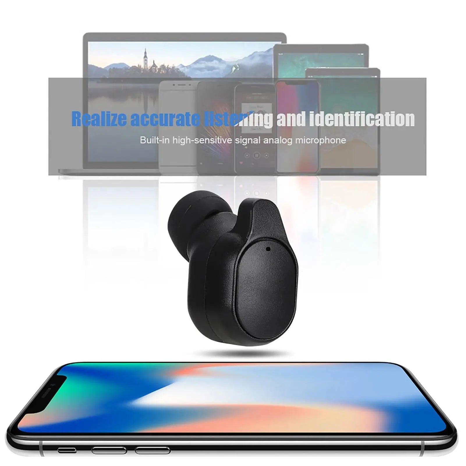 Smart Wireless Bluetooth 5.0 Single Ear Translation Headset Earphone with Charging Box Wholesale Hub