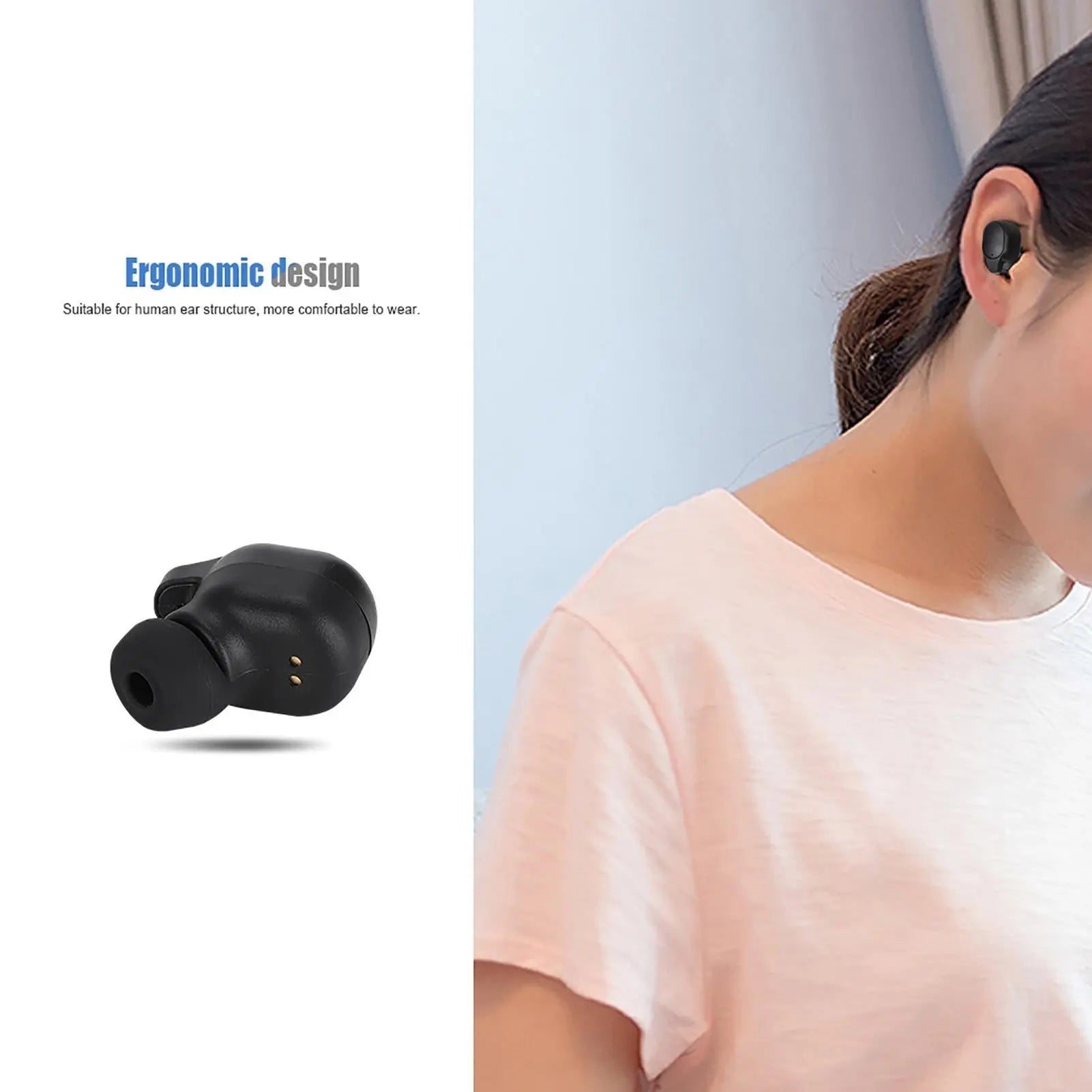 Smart Wireless Bluetooth 5.0 Single Ear Translation Headset Earphone with Charging Box Wholesale Hub