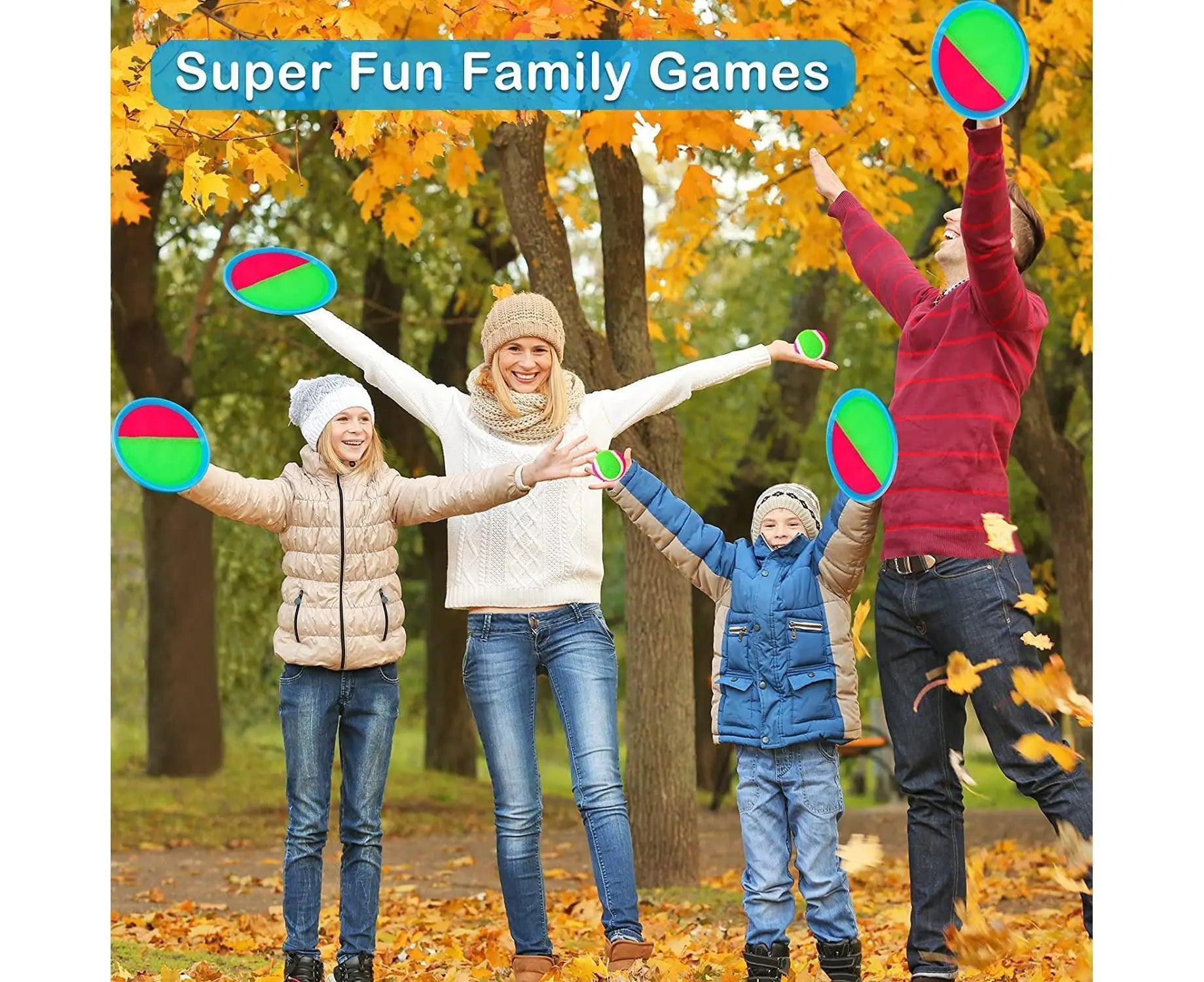 Toys Toss and Catch Game Set, Ball Sports Games with Paddles Balls and Storage Bag, Cotton ball toys Wholesale Hub