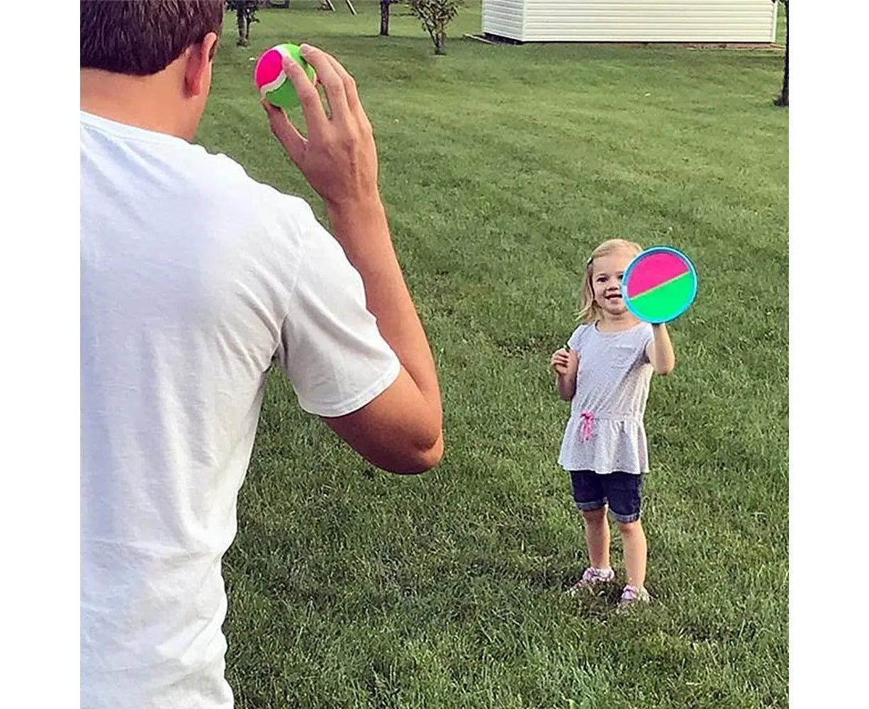 Toys Toss and Catch Game Set, Ball Sports Games with Paddles Balls and Storage Bag, Cotton ball toys Wholesale Hub