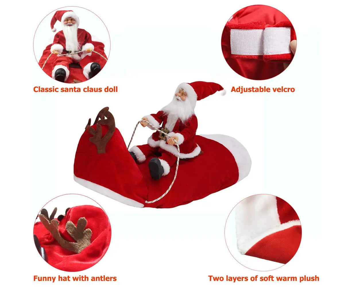 Santa Dog Costume Christmas Pet Clothes Santa Claus Riding Pet Costumes Party Dressing Up Dogs Cats Outfit For Small Medium Dogs Cats Wholesale Hub