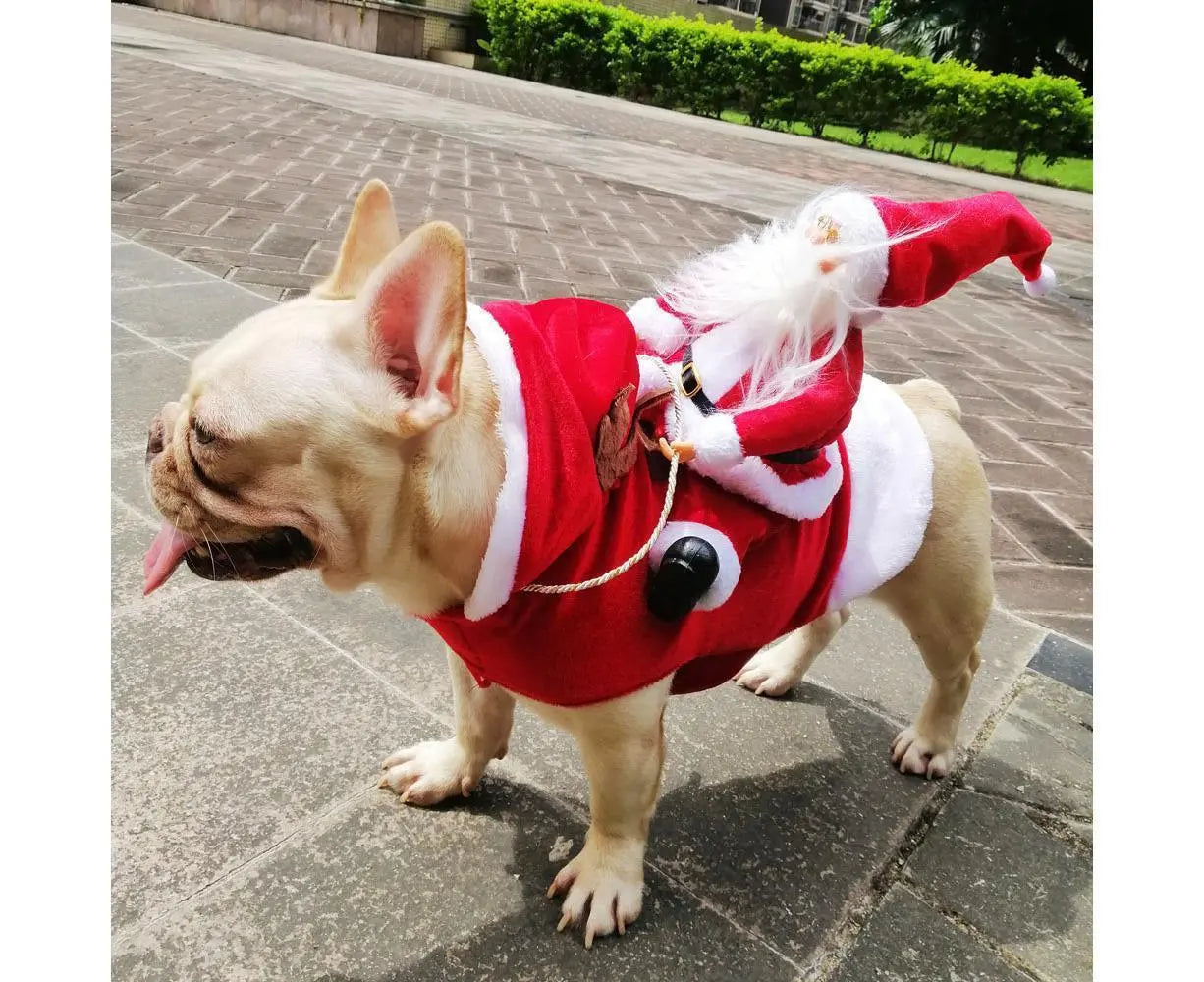 Santa Dog Costume Christmas Pet Clothes Santa Claus Riding Pet Costumes Party Dressing Up Dogs Cats Outfit For Small Medium Dogs Cats Wholesale Hub