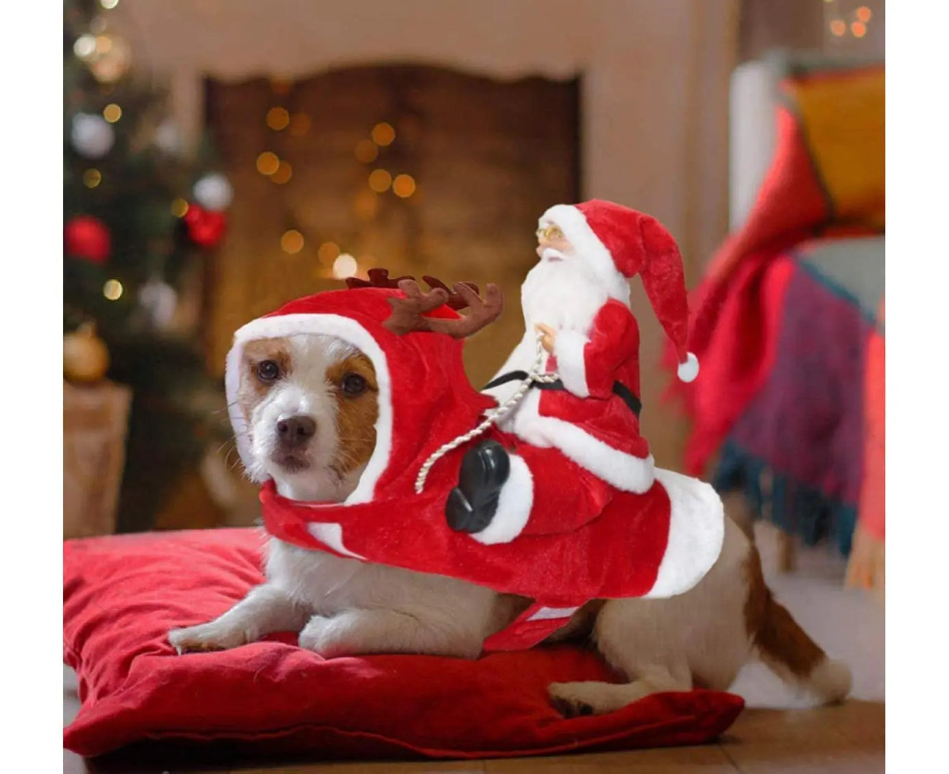 Santa Dog Costume Christmas Pet Clothes Santa Claus Riding Pet Costumes Party Dressing Up Dogs Cats Outfit For Small Medium Dogs Cats Wholesale Hub