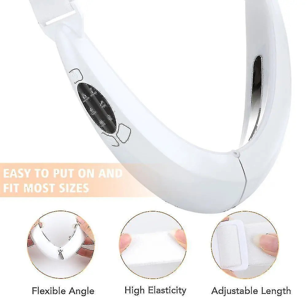 Led Photon Therapy Double Chin Removal Electric V-face Slimming Vibration Massager Face Lift Device - KKS699 White Wholesale Hub