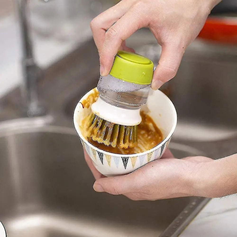 Palm Brush Upgraded,dish Brush Kitchen Soap Dispensing Brush With Storage Stand Dishes Mini Soap Liquid Brush For Kitchen Dish Pot Pan Sink Wholesale Hub