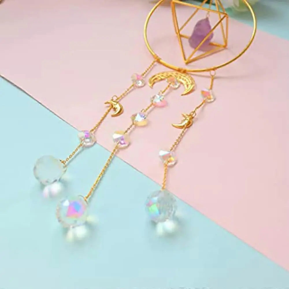Crystal Prism - Handmade Gold Plated Suncatcher Chandelier Hanging Crystal Tracery Wholesale Hub