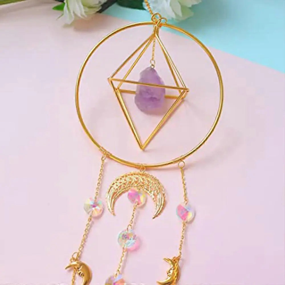 Crystal Prism - Handmade Gold Plated Suncatcher Chandelier Hanging Crystal Tracery Wholesale Hub