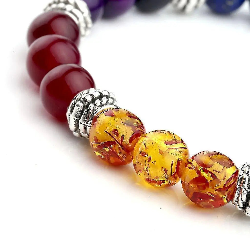 7 Chakra Crystals Gemstones Healing Beads Bracelet Women Natural Stone Yoga Reiki Balancing Mala Meditation Beaded Wholesale Hub