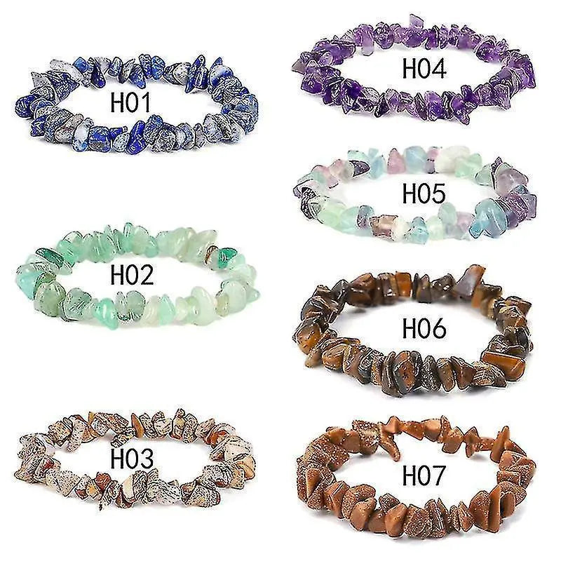 Irregular Natural Crystals Chakras Stone Bracelet Beads Bracelets Yellow Crystals Clear Wholesale Hub