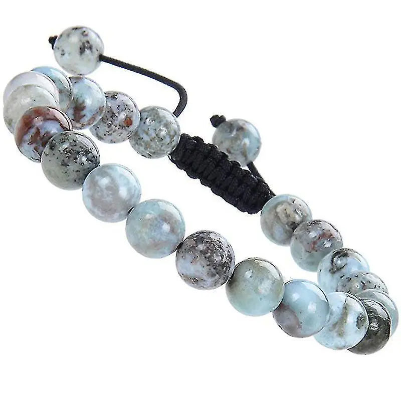 Natural Healing Power Gemstone Crystal Beads Unisex Adjustable Macrame Bracelets 8mm Wholesale Hub