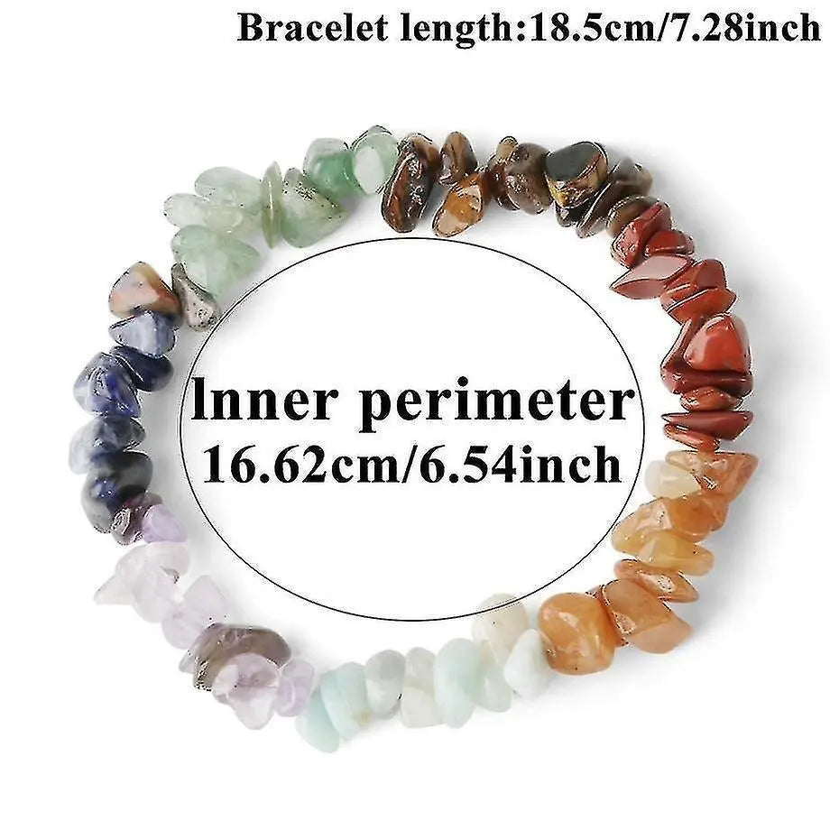Natural Stone 7-chakra Chip Beads Healing Crystal Bracelet Wholesale Hub