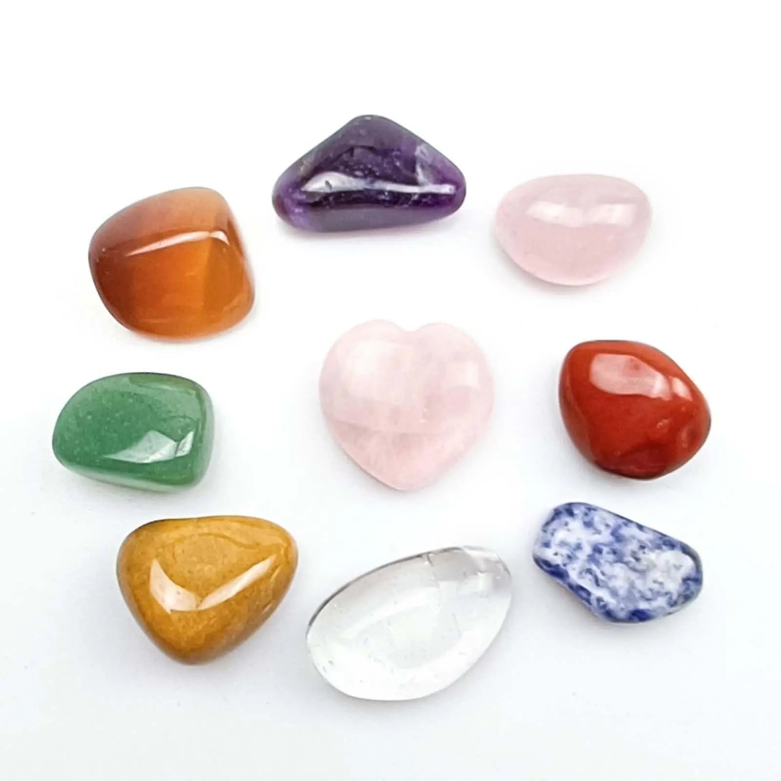 Seven Chakra Stones Colorful Set Amethyst Agate Jade Love Crystal Chakra Crafts Wholesale Hub