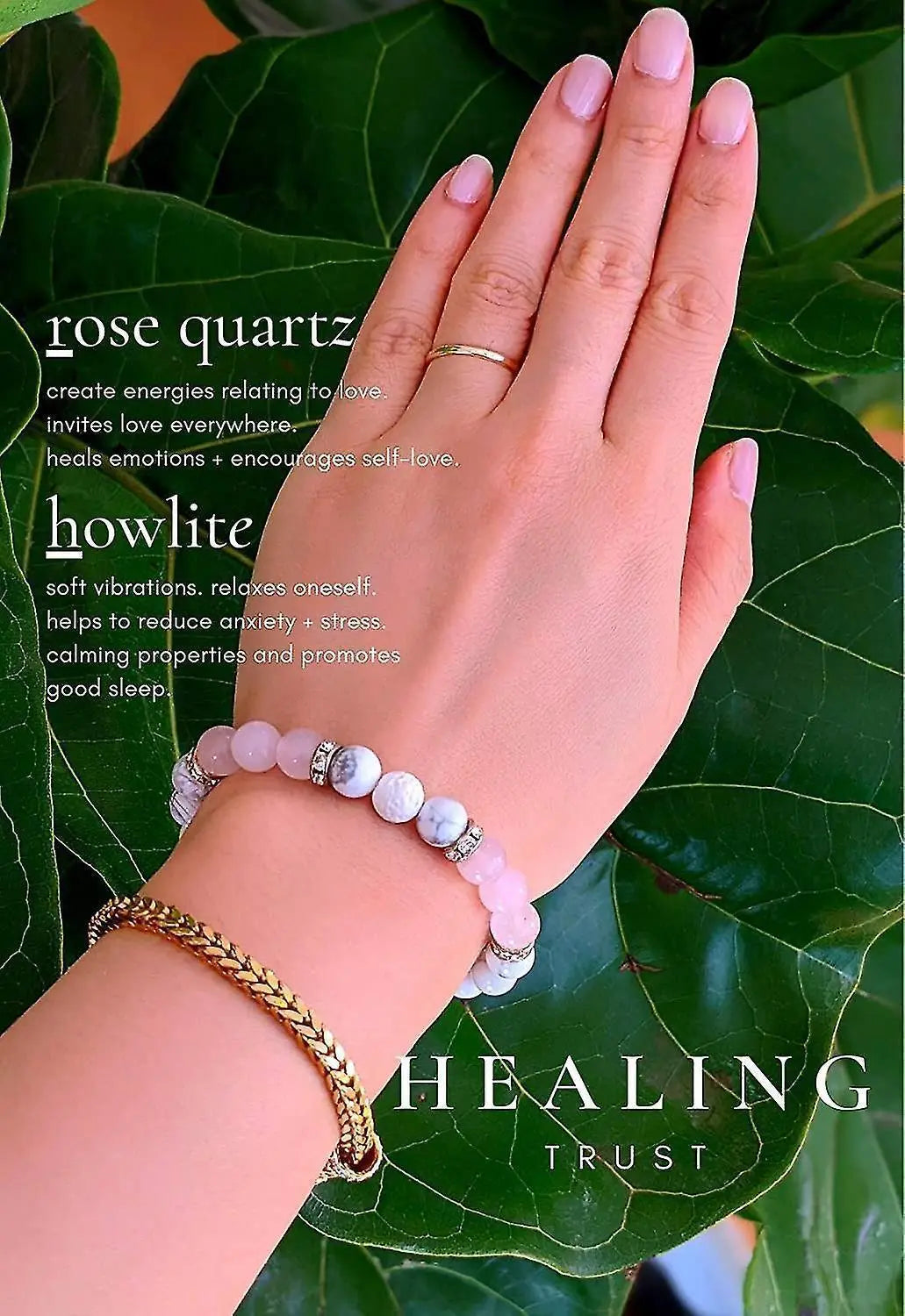 Women's Rose Quartz Bracelet Rose Quartz Crystal + White Lava Aromatherapy Crystal Stone Wholesale Hub