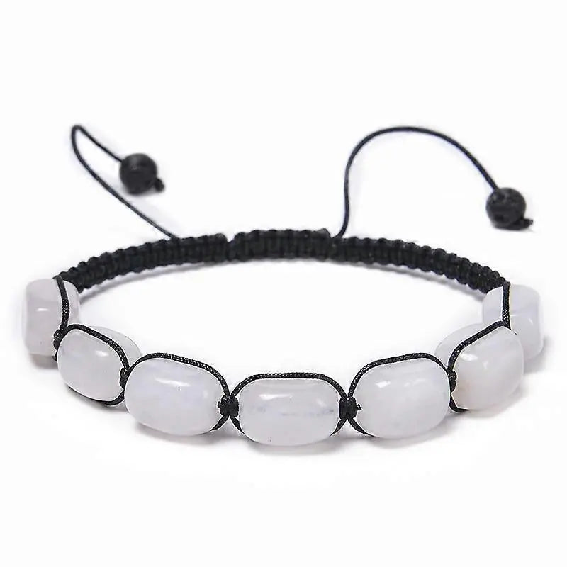 Healing Crystal Bead Bracelet Women Natural Gemstones Yoga Reiki Chakras Stone Beads Anxiety Braided Bracelet Adjustable Jewelry Men Gifts Wholesale Hub