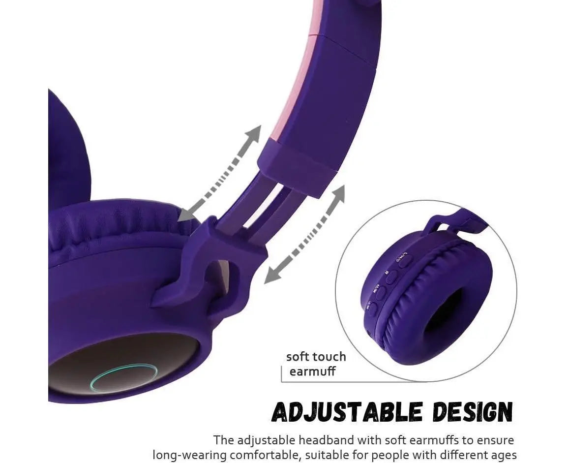 babies Bluetooth Cat Ear Headphones Foldable Stereo Wireless Headphones Wholesale Hub