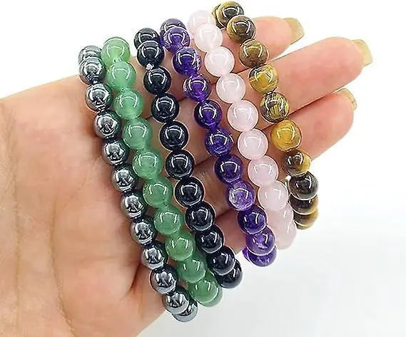 Men Women 8mm Natural Stone Bead Stretch Bracelet Healing Crystal Gemstone Beaded Bracelets Wholesale Hub