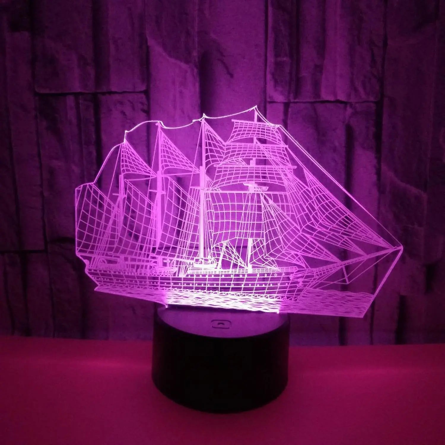 3D Illusion Sailboat LED Night Light 7 Colors Grad Wholesale Hub
