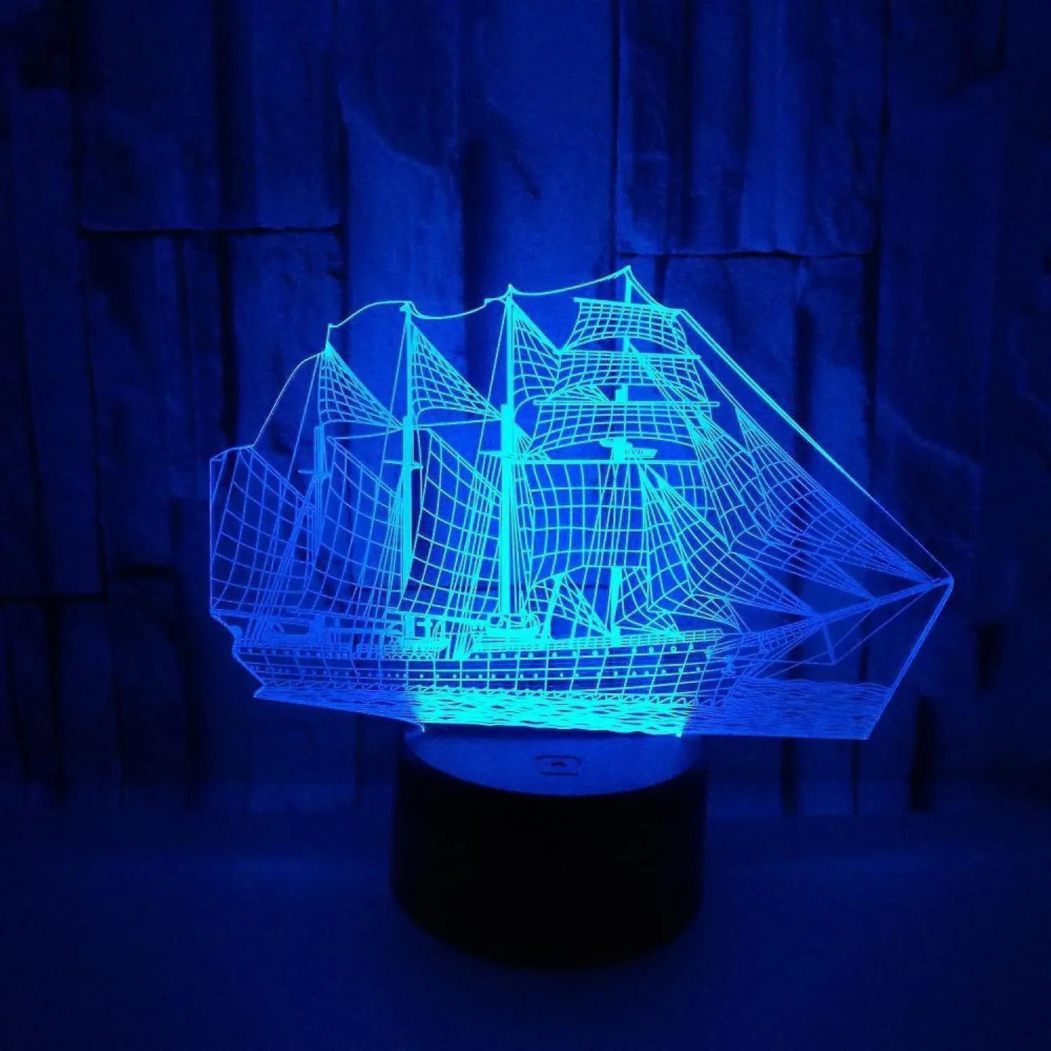 3D Illusion Sailboat LED Night Light 7 Colors Grad Wholesale Hub