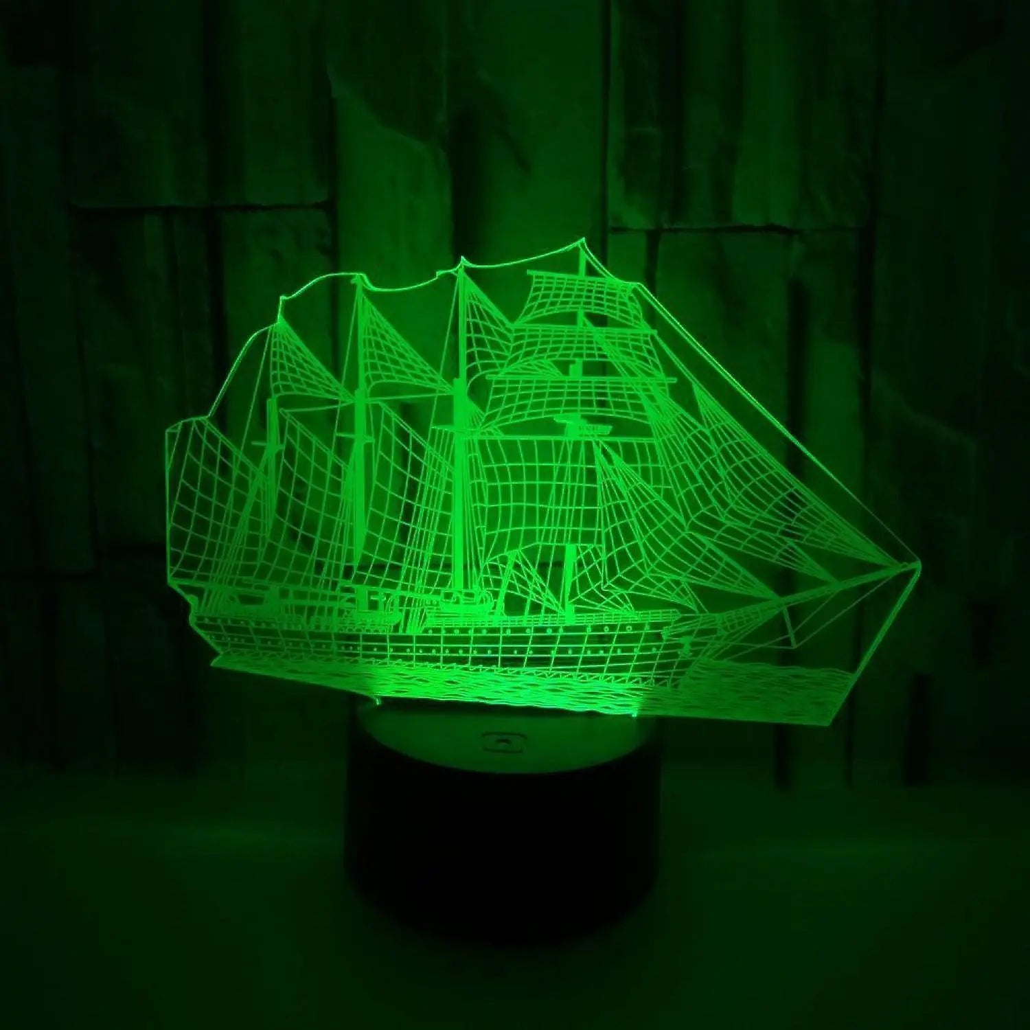3D Illusion Sailboat LED Night Light 7 Colors Grad Wholesale Hub