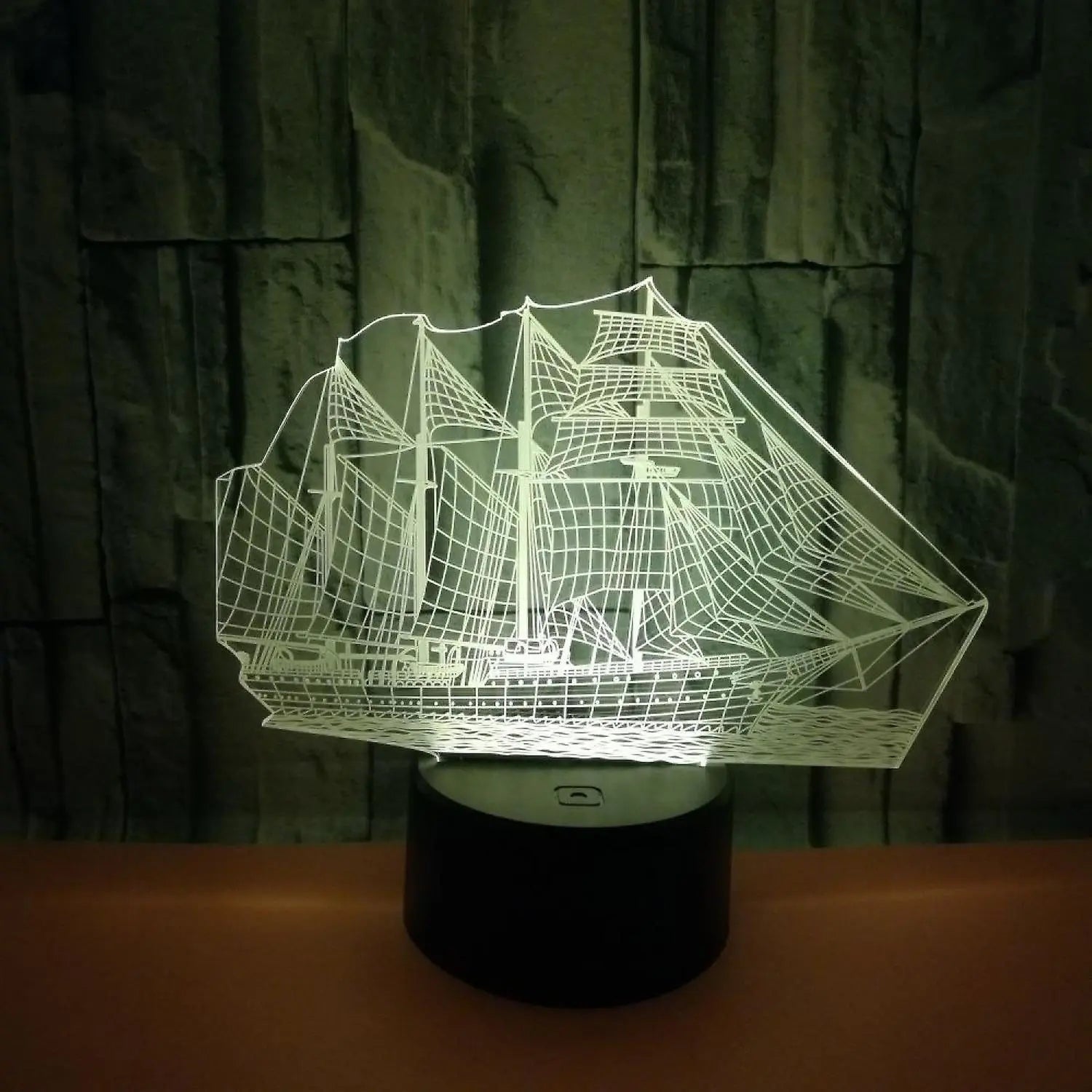 3D Illusion Sailboat LED Night Light 7 Colors Grad Wholesale Hub