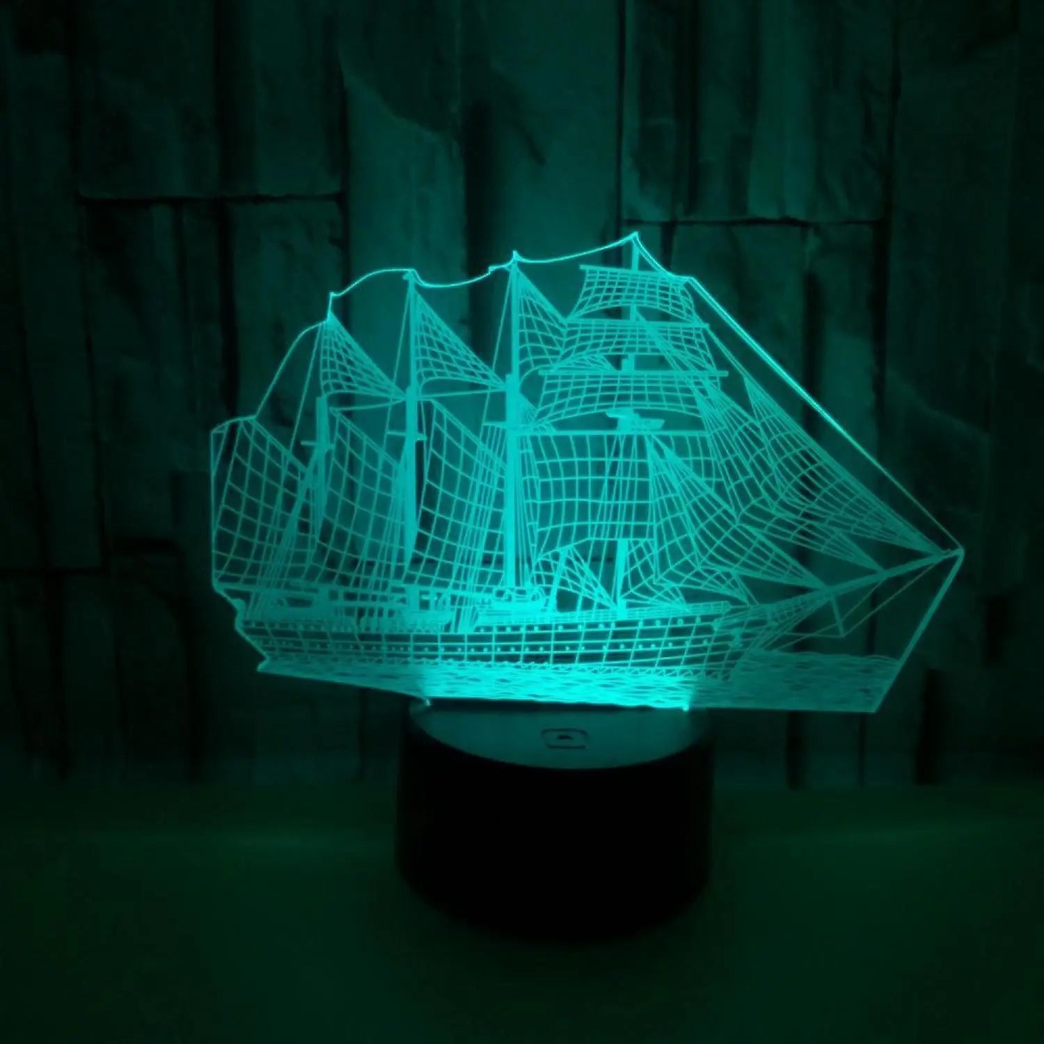 3D Illusion Sailboat LED Night Light 7 Colors Grad Wholesale Hub