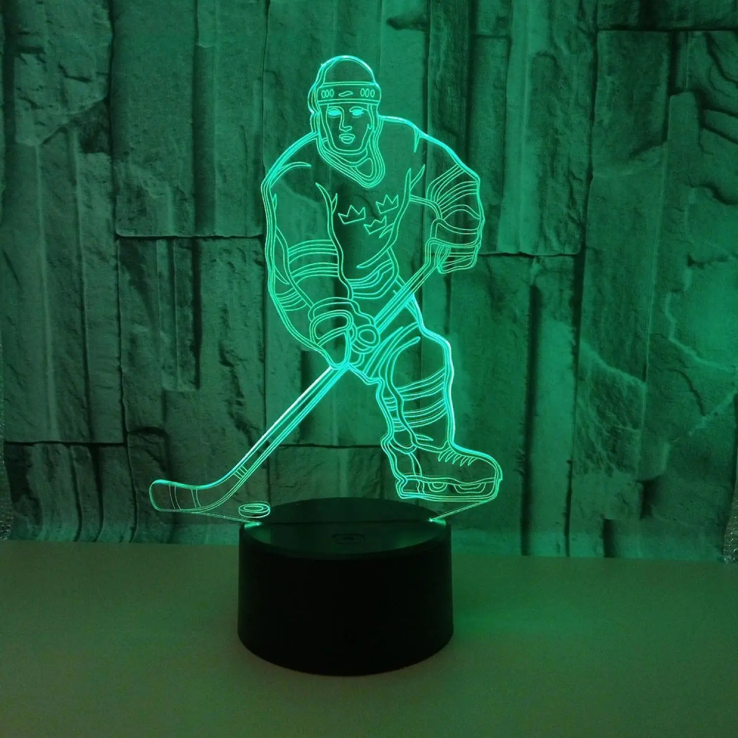 3D Night Lights Ice Hockey Athlete 3D Illusion Bed Wholesale Hub