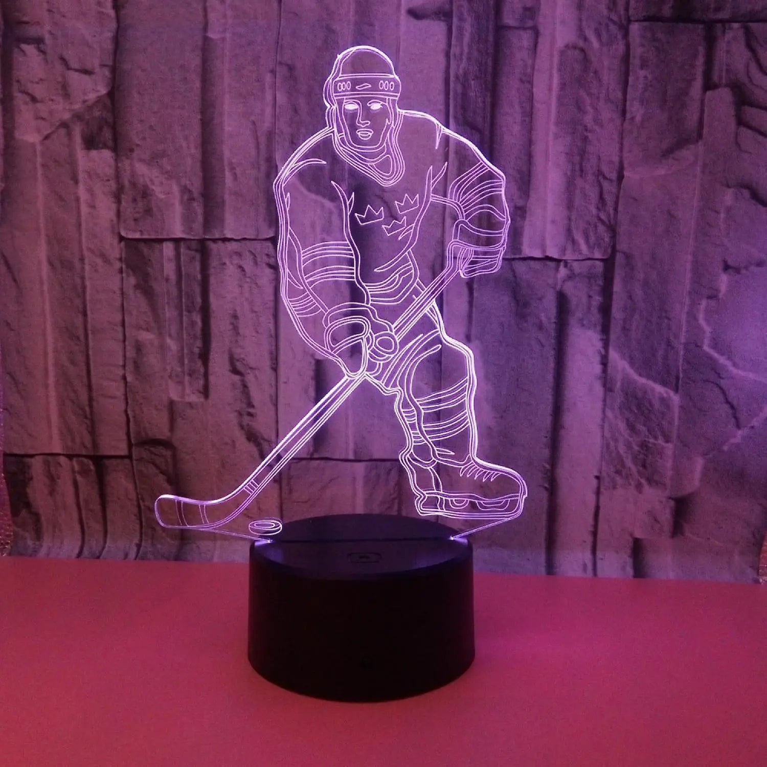 3D Night Lights Ice Hockey Athlete 3D Illusion Bed Wholesale Hub
