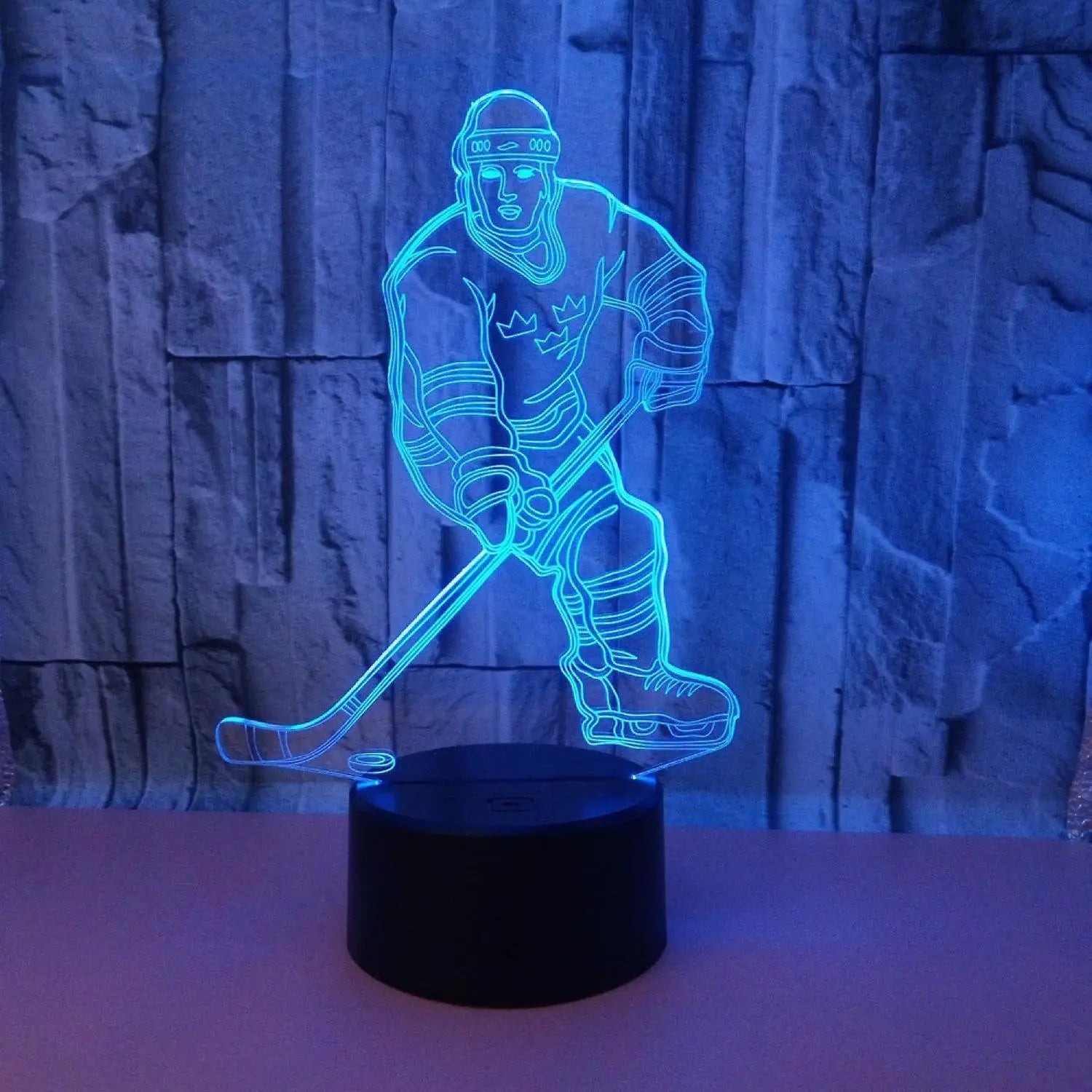 3D Night Lights Ice Hockey Athlete 3D Illusion Bed Wholesale Hub