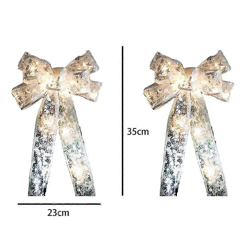 Christmas Transparent Glowing Bow Christmas Tree Decor Xmas Ornament Wholesale Hub