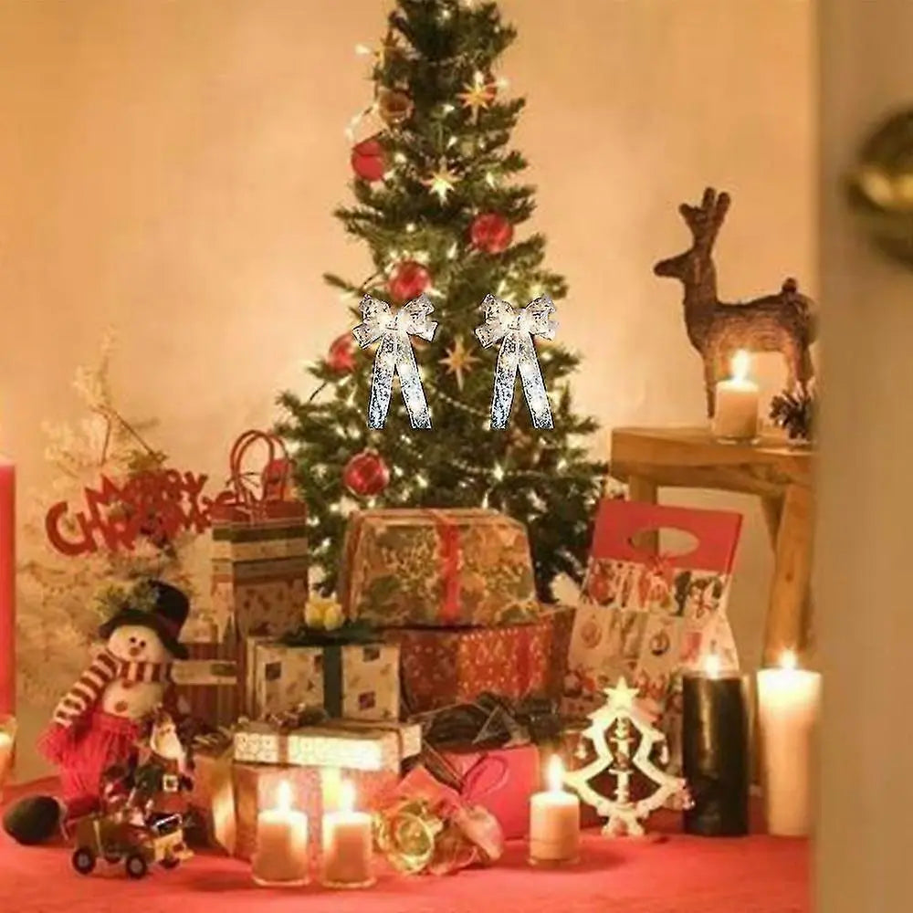 Christmas Transparent Glowing Bow Christmas Tree Decor Xmas Ornament Wholesale Hub