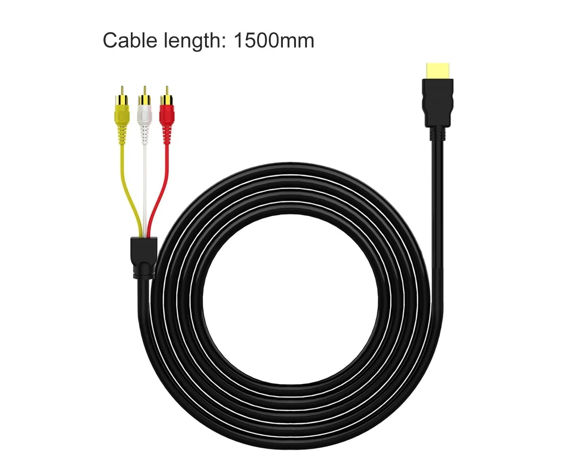 2Pcs/Set RCA Cable HDMI-compatible Male to 3 RCA PVC 3 RCA to SCART Adapter for TV - Black Wholesale Hub