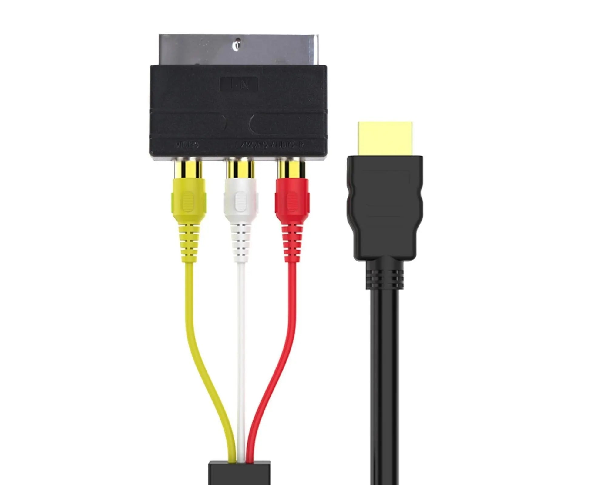 2Pcs/Set RCA Cable HDMI-compatible Male to 3 RCA PVC 3 RCA to SCART Adapter for TV - Black Wholesale Hub