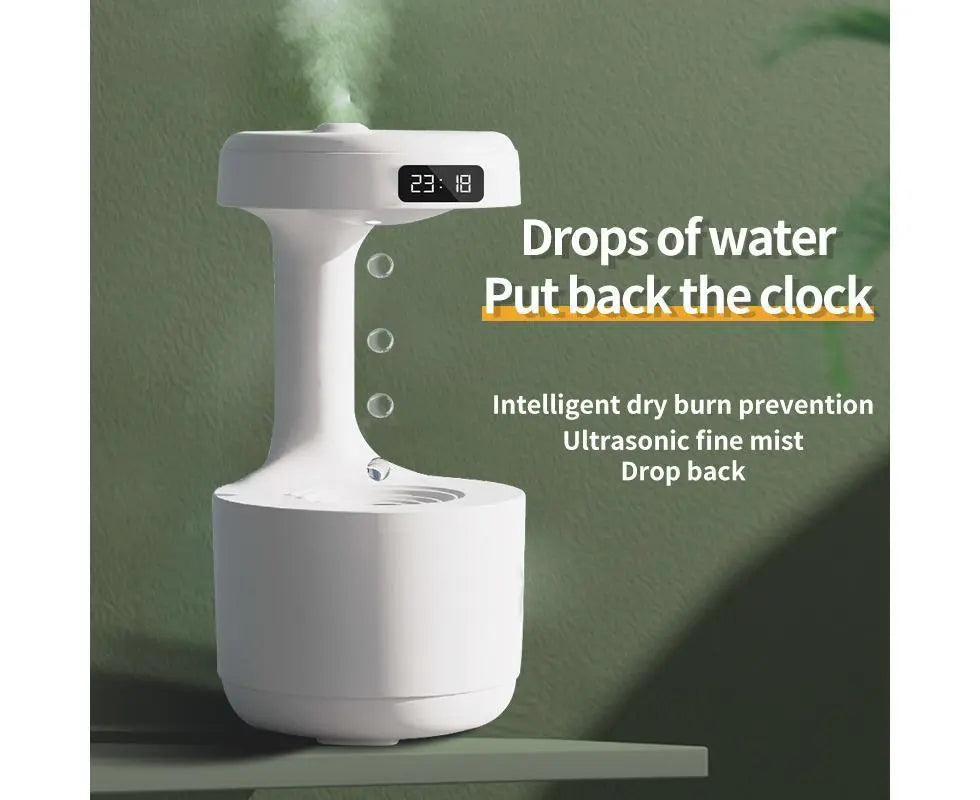 Anti-gravity water droplet backflow humidifier aromatherapy machine large-capacity mist essential oil office bedroom home sprayer white Wholesale Hub