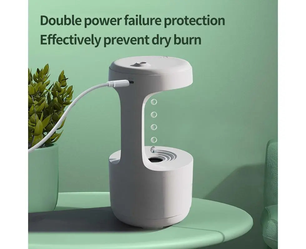 Anti-gravity water droplet backflow humidifier aromatherapy machine large-capacity mist essential oil office bedroom home sprayer white Wholesale Hub