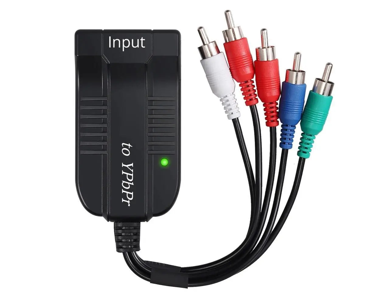 HDMI-compatible to 1080p Component Video YPbPr 5RCA RGB Converter Adapter R/L Audio Output - Black Wholesale Hub