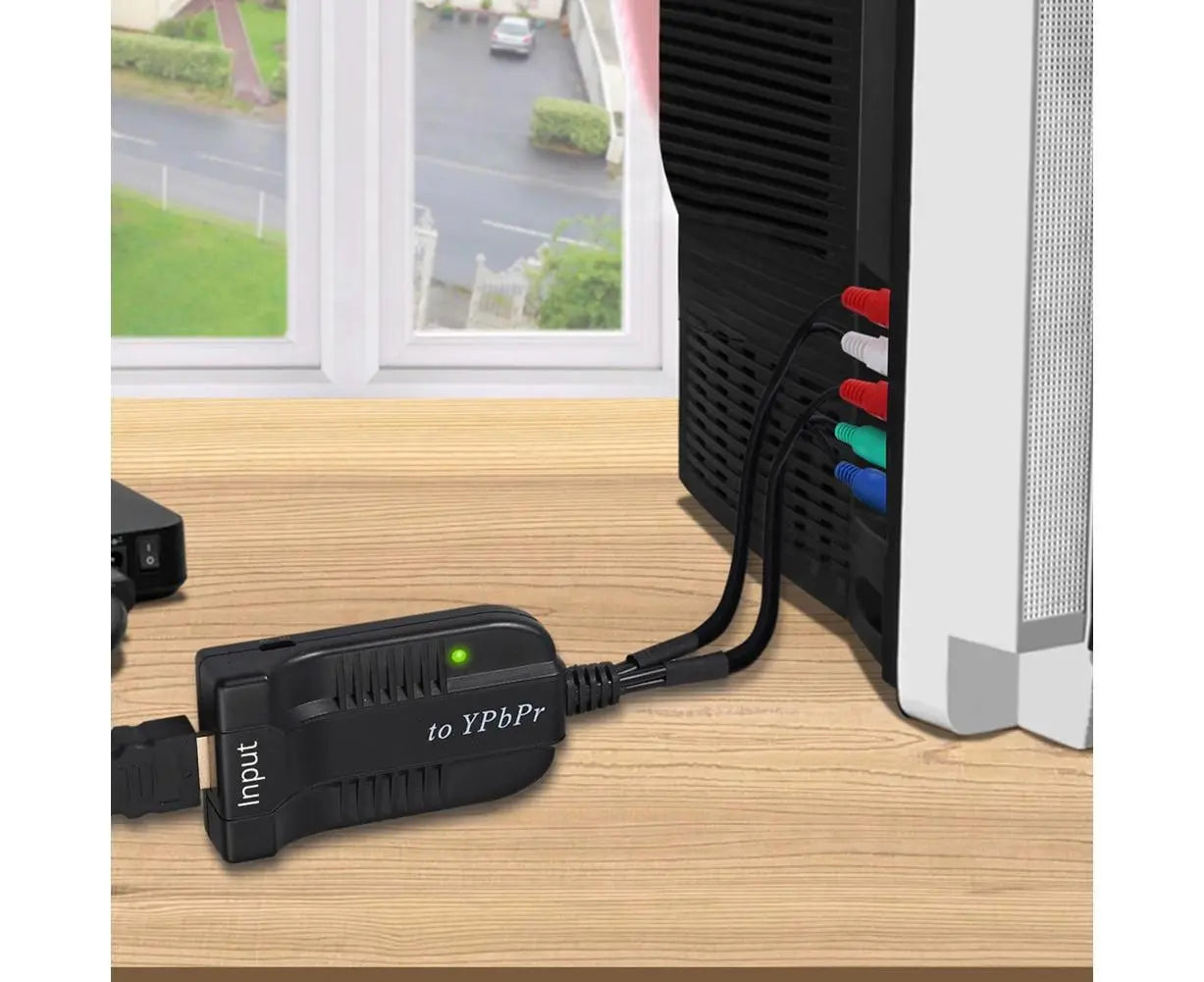 HDMI-compatible to 1080p Component Video YPbPr 5RCA RGB Converter Adapter R/L Audio Output - Black Wholesale Hub