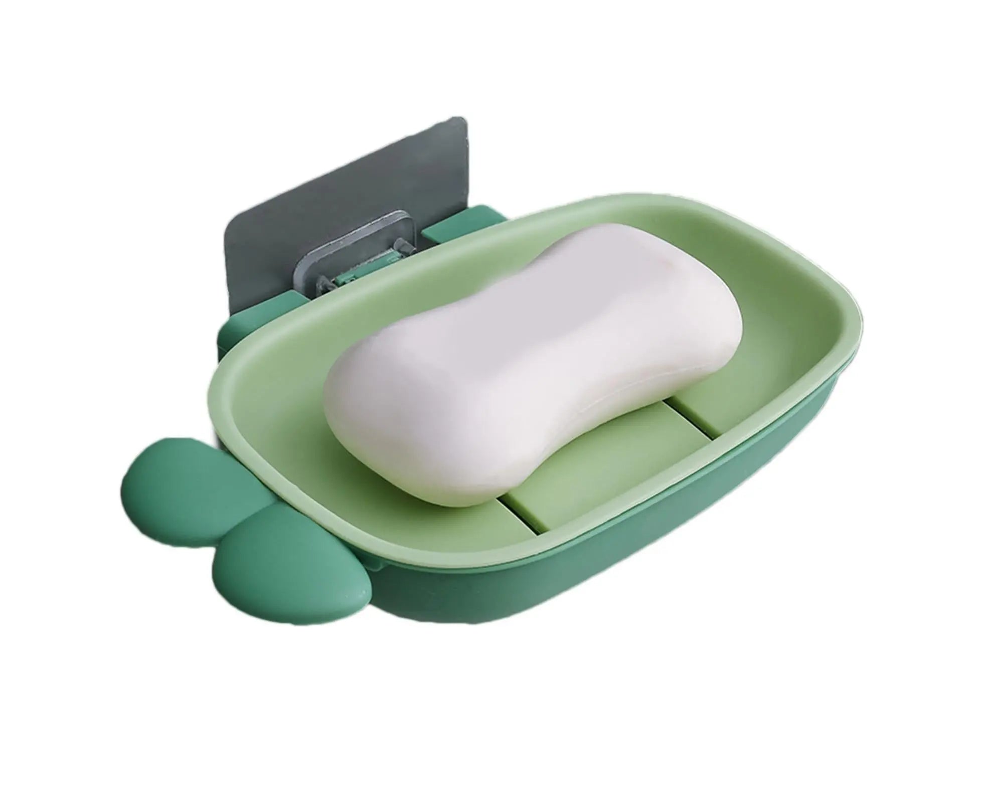 Soap Box Double Layer Punch-free PP Wall Mount Home Soap Dishes for Bathroom-Green Wholesale Hub