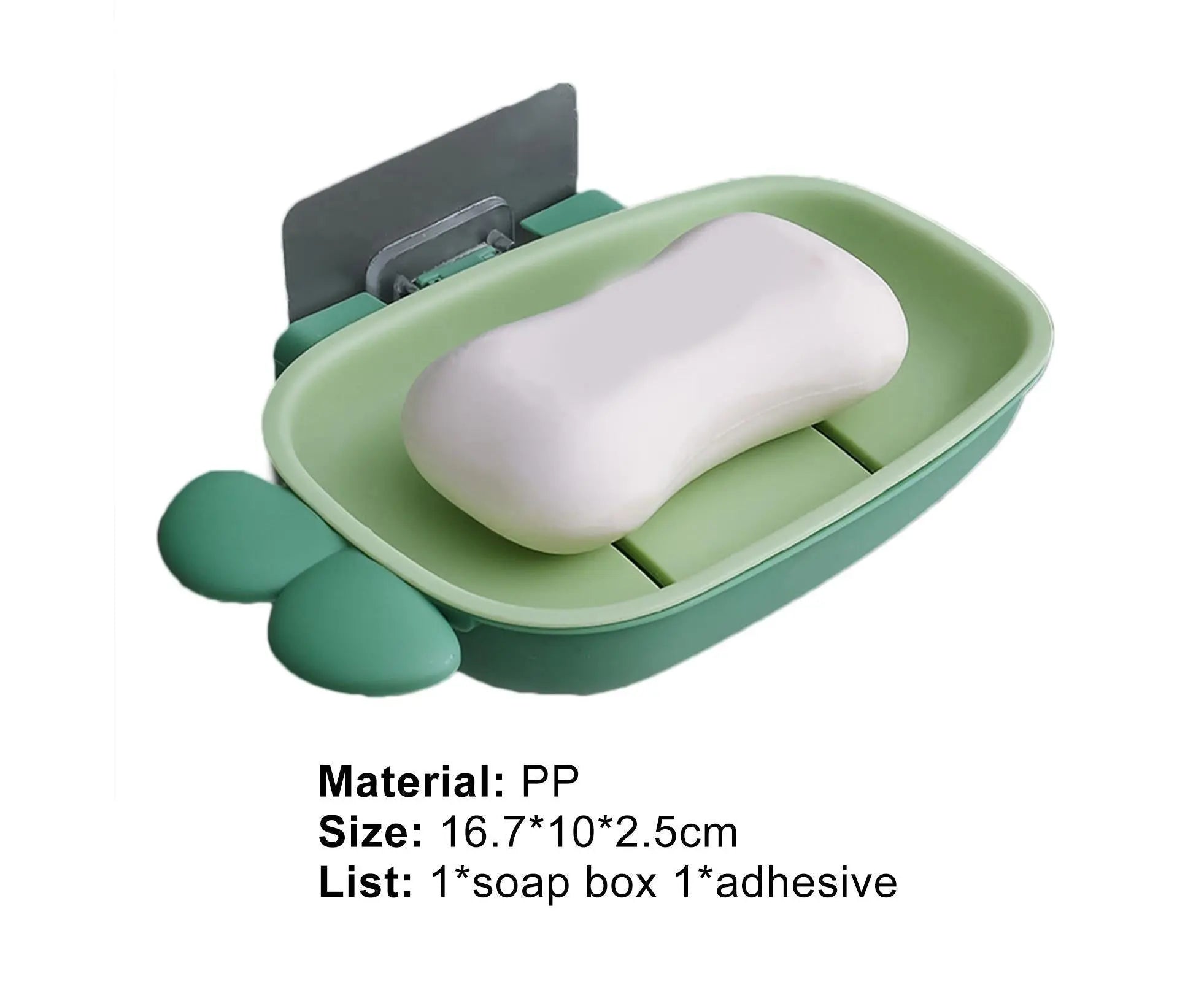 Soap Box Double Layer Punch-free PP Wall Mount Home Soap Dishes for Bathroom-Green Wholesale Hub