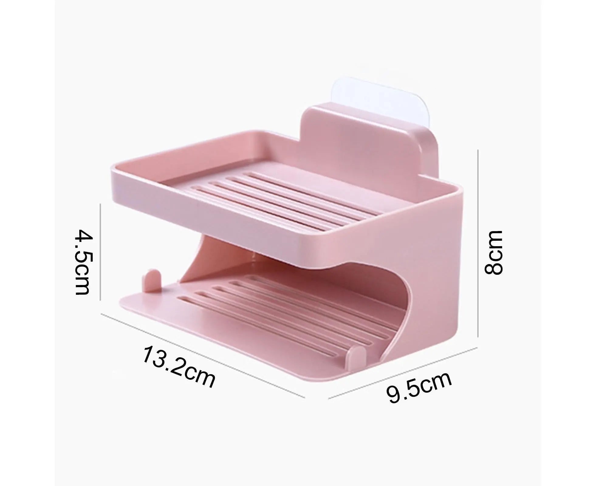 Soap Holder Double Deck Wall Mount No Punching Trace Free Non-slip Storage ABS Self Draining Soap Rack Bathroom Supplies-Pink Wholesale Hub