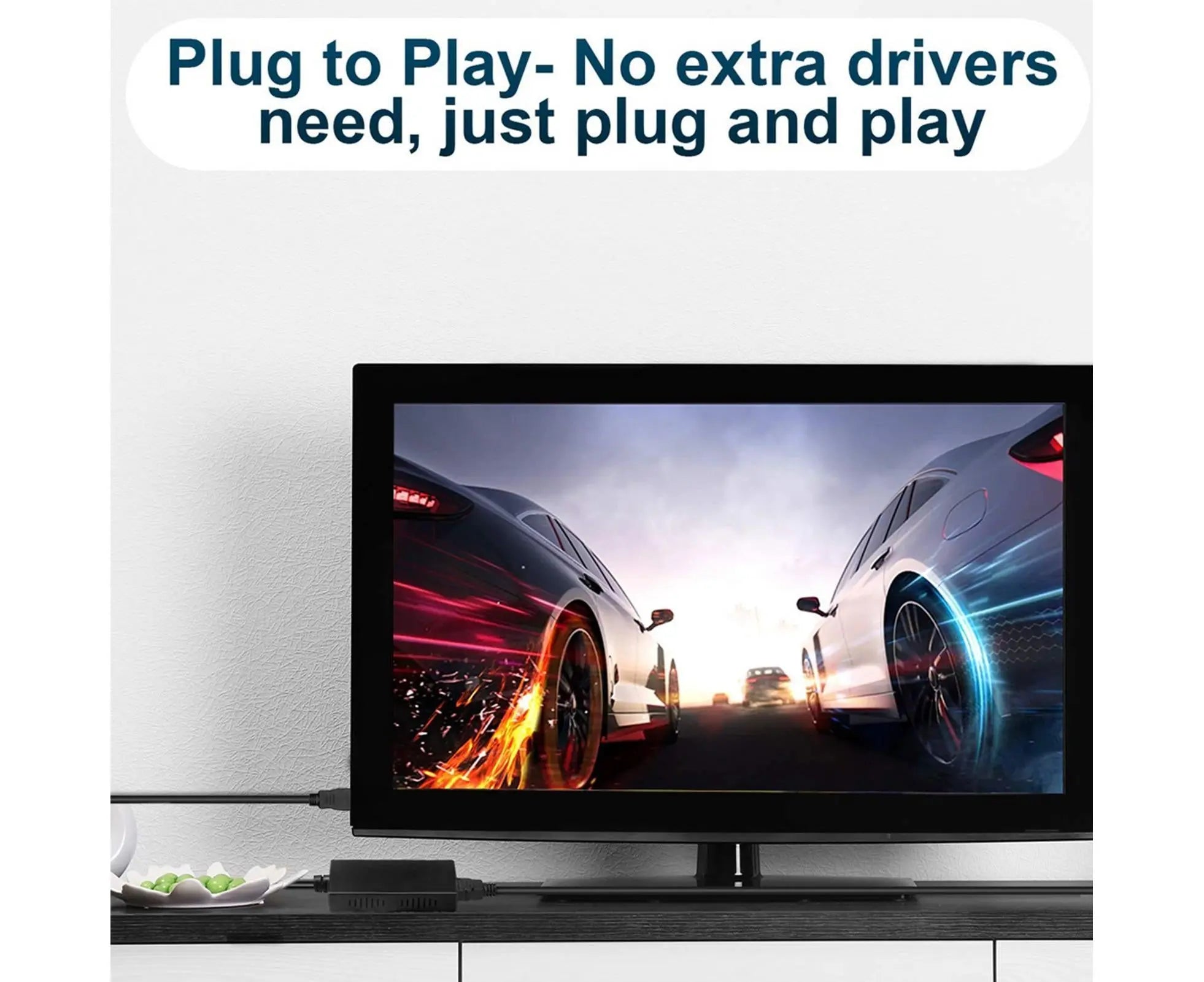 WII2 to HDMI-compatible Converter Portable 3.5mm Audio Jack Plug and Play High Clarity WII2 to HDMI-compatible Adapter for TV - Black Wholesale Hub