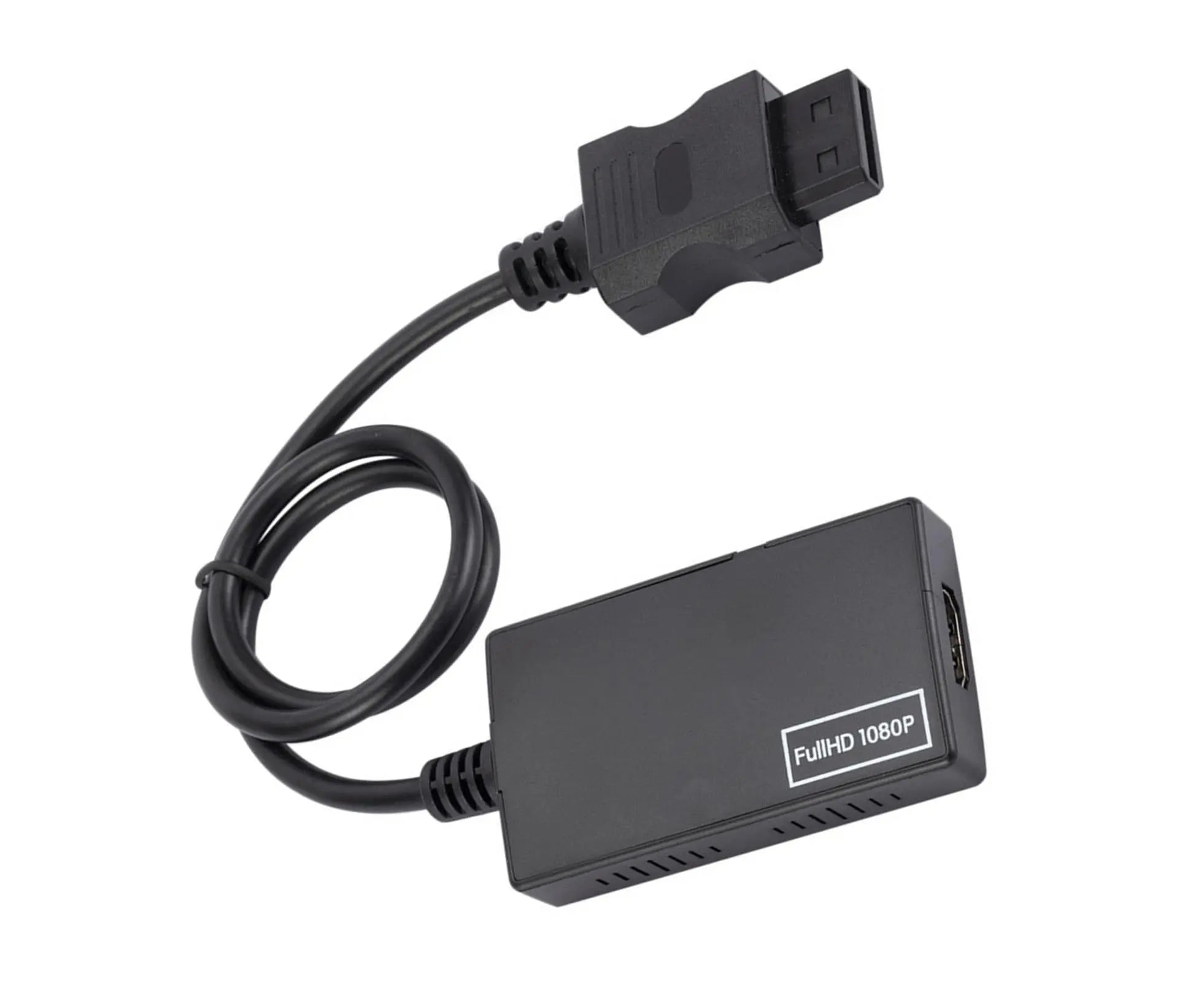WII2 to HDMI-compatible Converter Portable 3.5mm Audio Jack Plug and Play High Clarity WII2 to HDMI-compatible Adapter for TV - Black Wholesale Hub