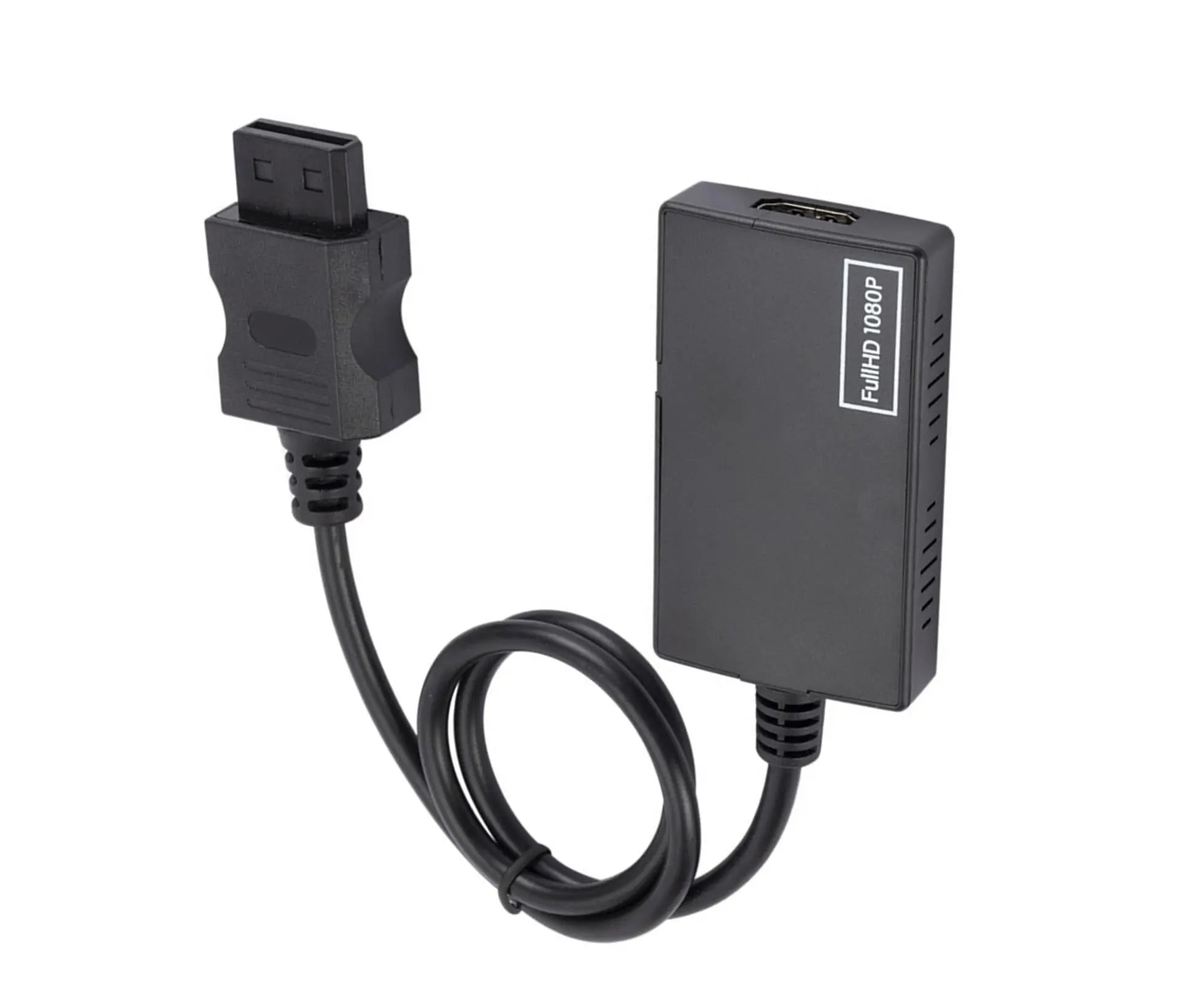 WII2 to HDMI-compatible Converter Portable 3.5mm Audio Jack Plug and Play High Clarity WII2 to HDMI-compatible Adapter for TV - Black Wholesale Hub