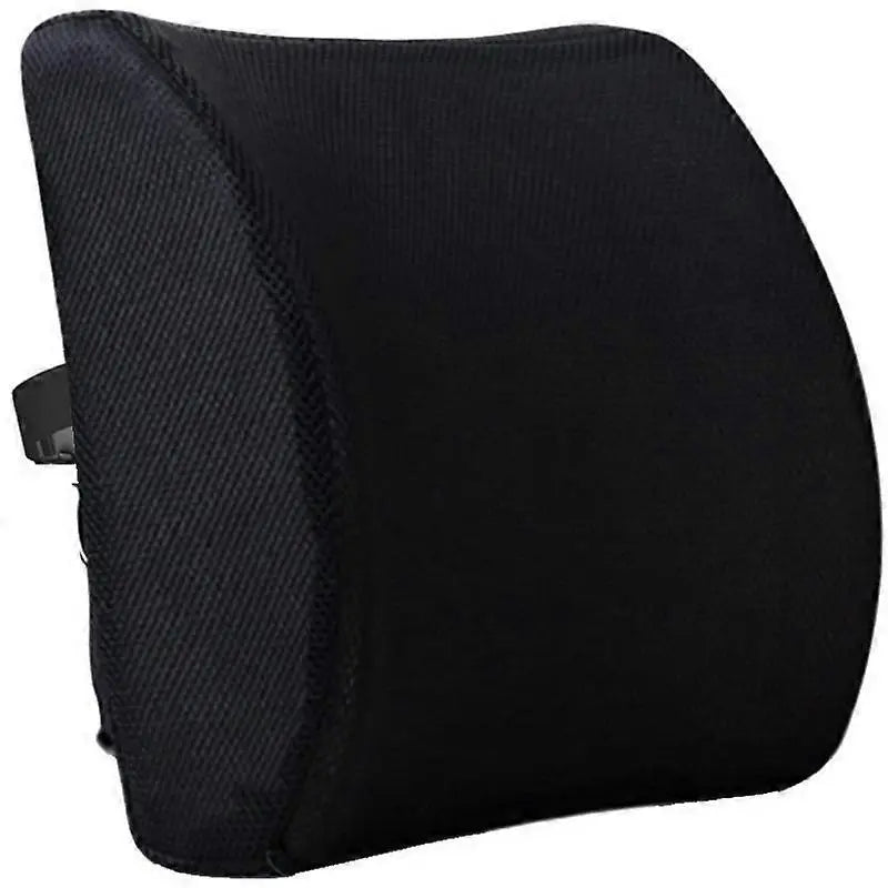 Memory Foam Lumbar Cushion Posture Corrector Vehicle Seat Home Office Chair (Black) Wholesale Hub