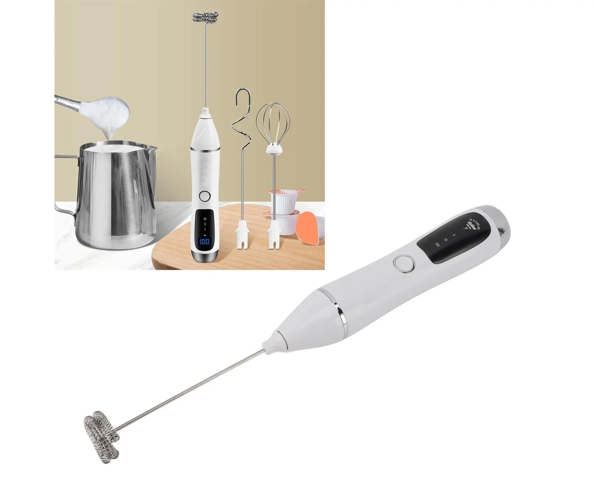 Handheld Electric Milk Frother, Wireless Portable Foam Maker for Coffee, Tea & Chocolate Wholesale Hub